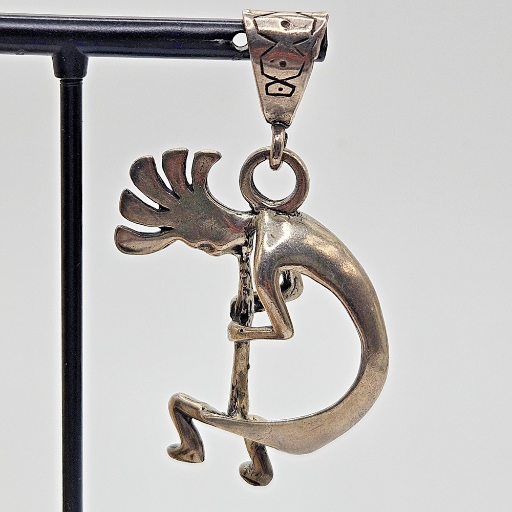 Kokopelli Sterling Silver Pendant Southwestern Large